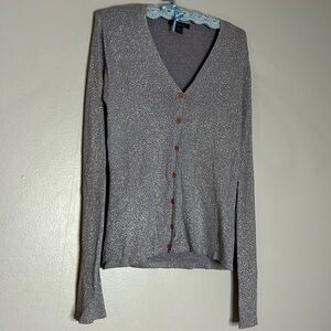 Vintage guess collection metallic lavender small V-neck cardigan women’s small